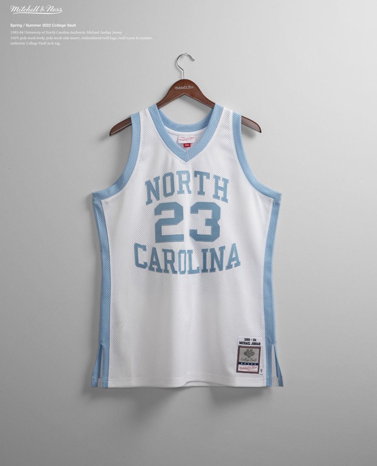 Mitchell & Ness Authentic Michael Jordan University of North Carolina NBA 1983-84 Jersey, White / Medium