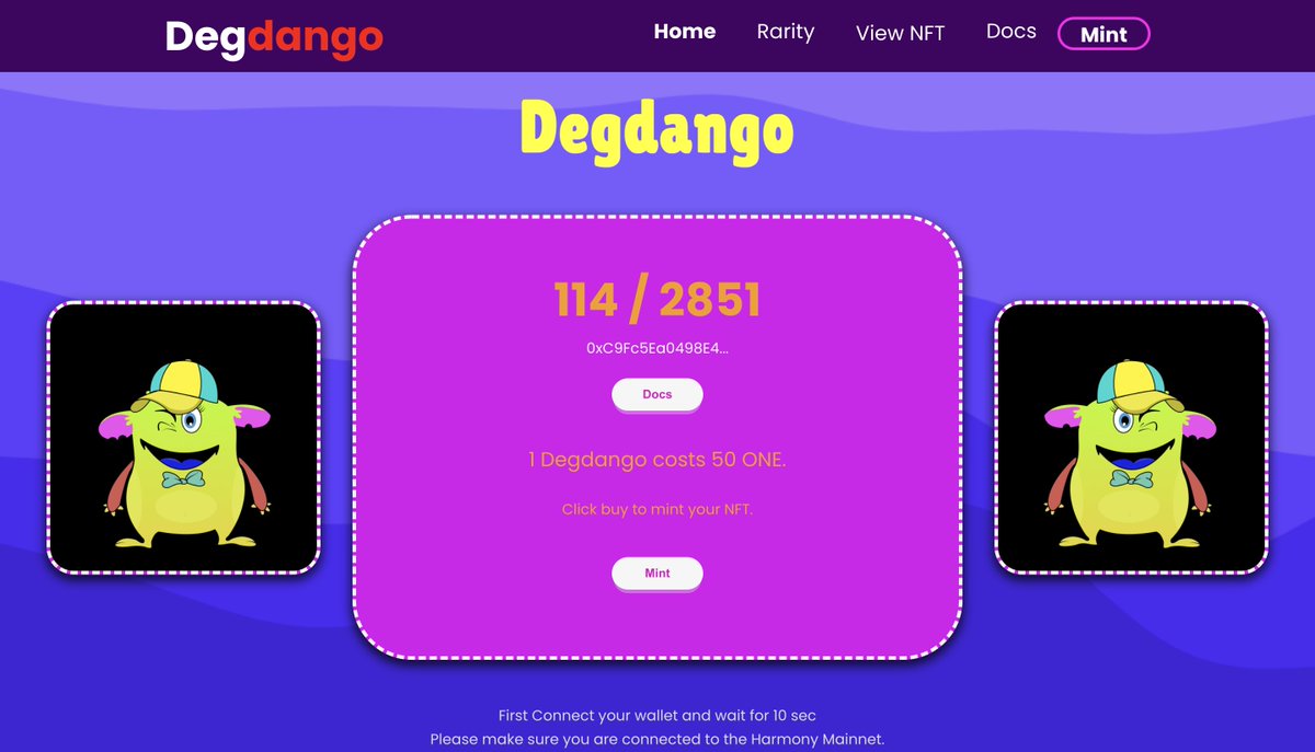 thenftChuck's tweet photo. Total  114 Degdango minted as of now. ⚡️⚡️
Minting price is inflating. 🚀🚀
Every Mint rewards holders. 💰💰
Mint your Degdango ASAP 🏃‍♂️🏃‍♂️

#NFT #degdango #crypto @harmonyprotocol  #NFTcollectibles #NFTs #NFTCommunity #MintingNow  #Blockchain #NFTmarket #Harmony #harmonyprotocol https://t.co/afVUJvv2en