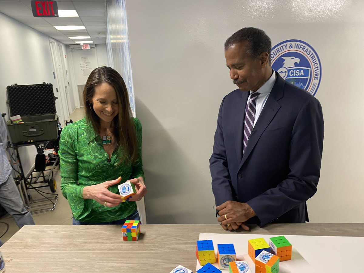 CISAJen's tweet photo. ⏱️Behind the scenes @60Minutes. Enjoyed talking with @BillWhitakerCBS about our @CISAgov🛡Shields-Up (https://t.co/noCFT0QNm8) campaign & the importance of #PreparationNotPanic in the face of potential 🇷🇺 malicious cyber activity here in the US.
See you on Sunday, @CBS! https://t.co/Uz7alFVftC