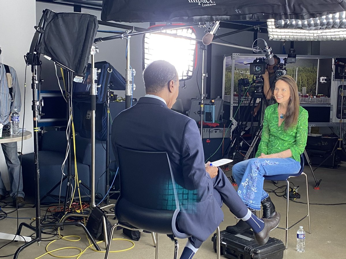 CISAJen's tweet photo. ⏱️Behind the scenes @60Minutes. Enjoyed talking with @BillWhitakerCBS about our @CISAgov🛡Shields-Up (https://t.co/noCFT0QNm8) campaign & the importance of #PreparationNotPanic in the face of potential 🇷🇺 malicious cyber activity here in the US.
See you on Sunday, @CBS! https://t.co/Uz7alFVftC
