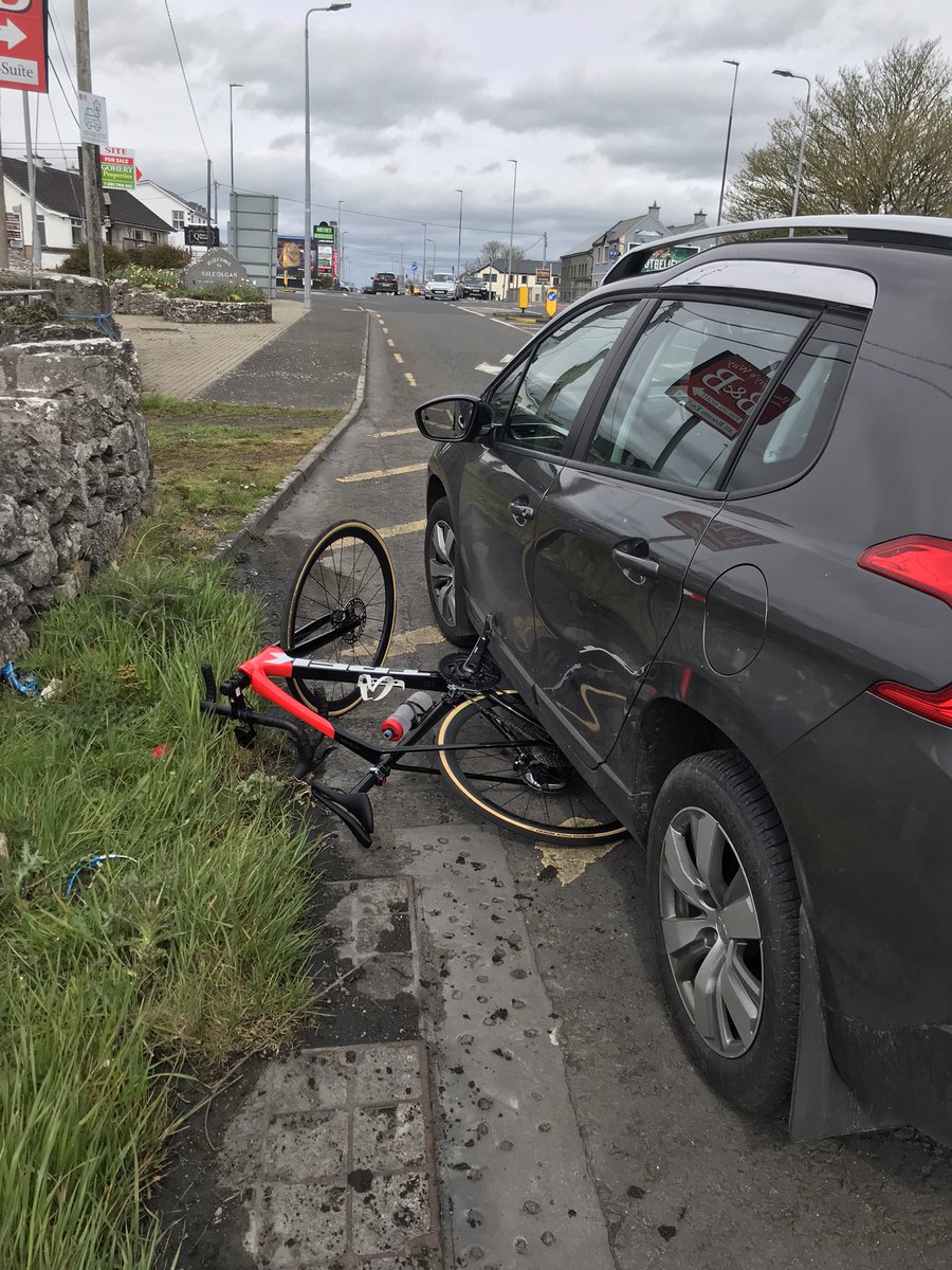 kev_han's tweet photo. Near death experiences and cycling - n+1 edition - I was lucky today - my head hit a stone wall after I was forced off the road by a driver of a car - but my helmet did it’s job - we  should not need luck to cycle on Irish roads. https://t.co/av4g5CmU0n