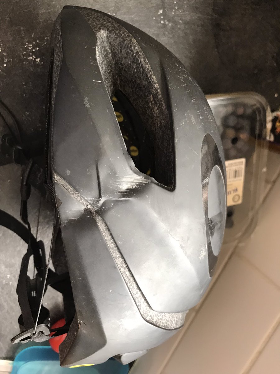 kev_han's tweet photo. Near death experiences and cycling - n+1 edition - I was lucky today - my head hit a stone wall after I was forced off the road by a driver of a car - but my helmet did it’s job - we  should not need luck to cycle on Irish roads. https://t.co/av4g5CmU0n