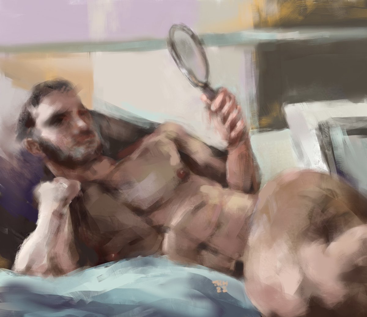 whiteheadedone's tweet photo. “Narcissus 2022”

In my experience, they take self-absorption to a new level. Some personality traits survive the millennia!

#gayart #nudeart #gayman #gaymen #gaynudeart #gayartist #queerartist #queer #queerart #oldguydoesdigital #homoeroticart https://t.co/PV9Eh9IKeu
