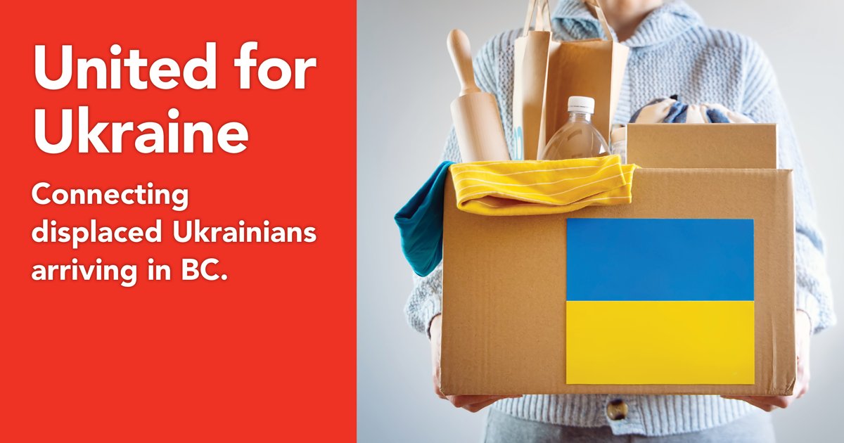 UnitedWay_BC's tweet photo. If you are a compassionate British Columbian looking for volunteer opportunities to support displaced Ukrainians who have recently arrived in BC, visit https://t.co/3EawfZPqQQ. #UnitedForUkraine #HelpStartsHere #BC211 #UWBC #UnitedWay #211 #LocalLove @bc211help https://t.co/i95j9QwJsB