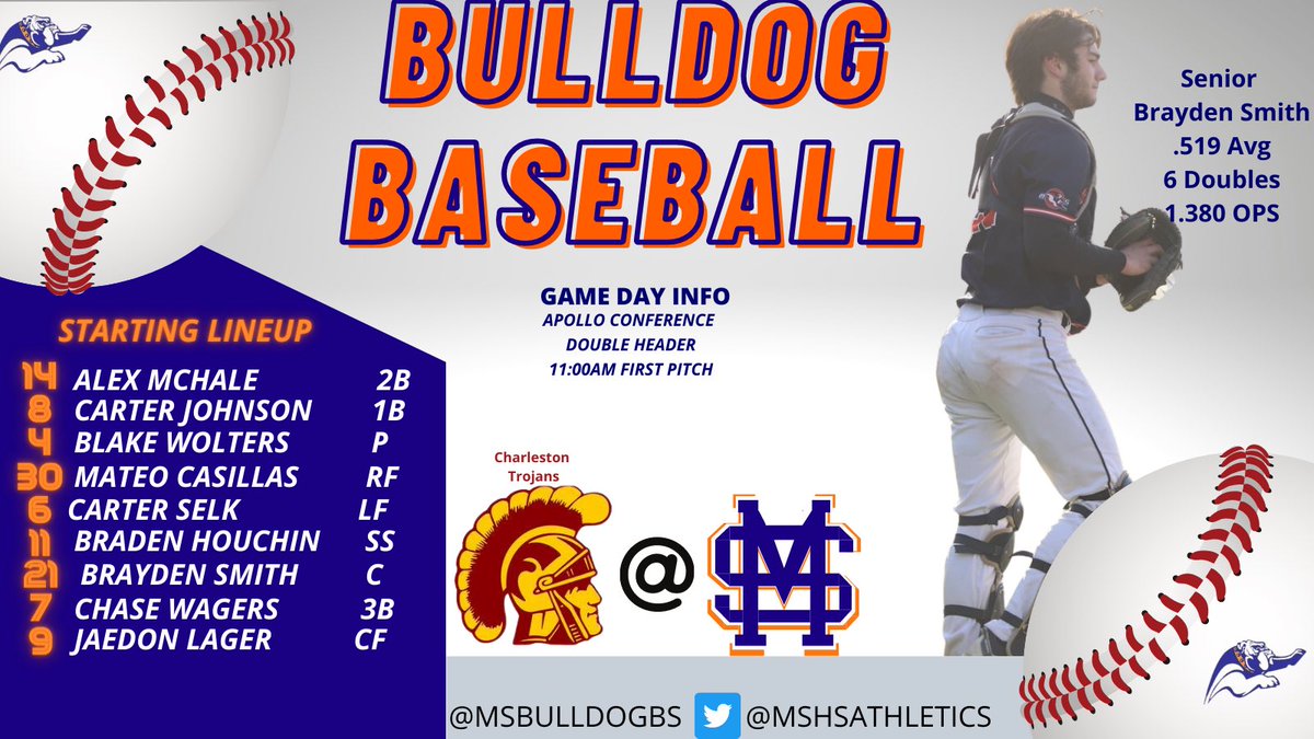 MSBulldogBS's tweet image. Your game 1 starting lineup. #PresentNotPerfect #BarrelSzn @PBRIllinois @IHSBCA1 @mshsathletics