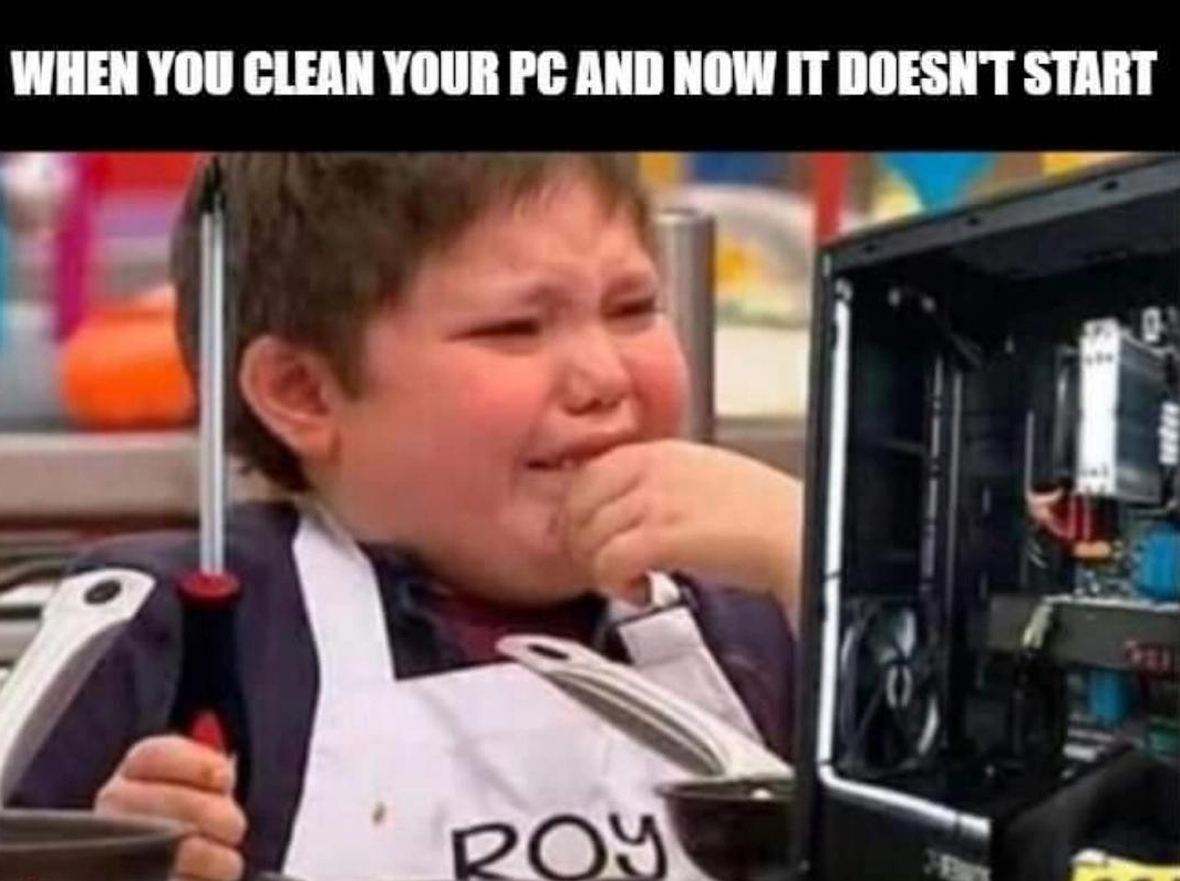 OfficialPCMR's tweet image. The greatest of pains. A rite of passage for every member of the PCMR. Has it happened to you?

More often than not it&apos;s solved by connecting it to the plug again, because you forgot to.

redd.it/u1umcd