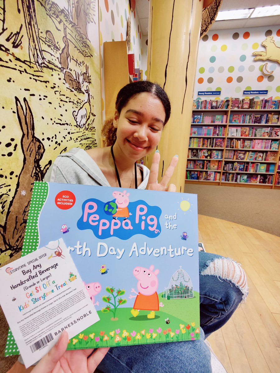 BNBocaRaton's tweet photo. Good morning, good morning! Happy Passover and Easter!
Today's storytime is Peppa Pig and the Earth Day Adventure 🐖🌳

Afterwards, you can head down to the cafe and buy a handcrafted drink, grande or larger, and get $1 off a kids storytime treat! Offer valid today only!🌳 https://t.co/104uFpi1VW