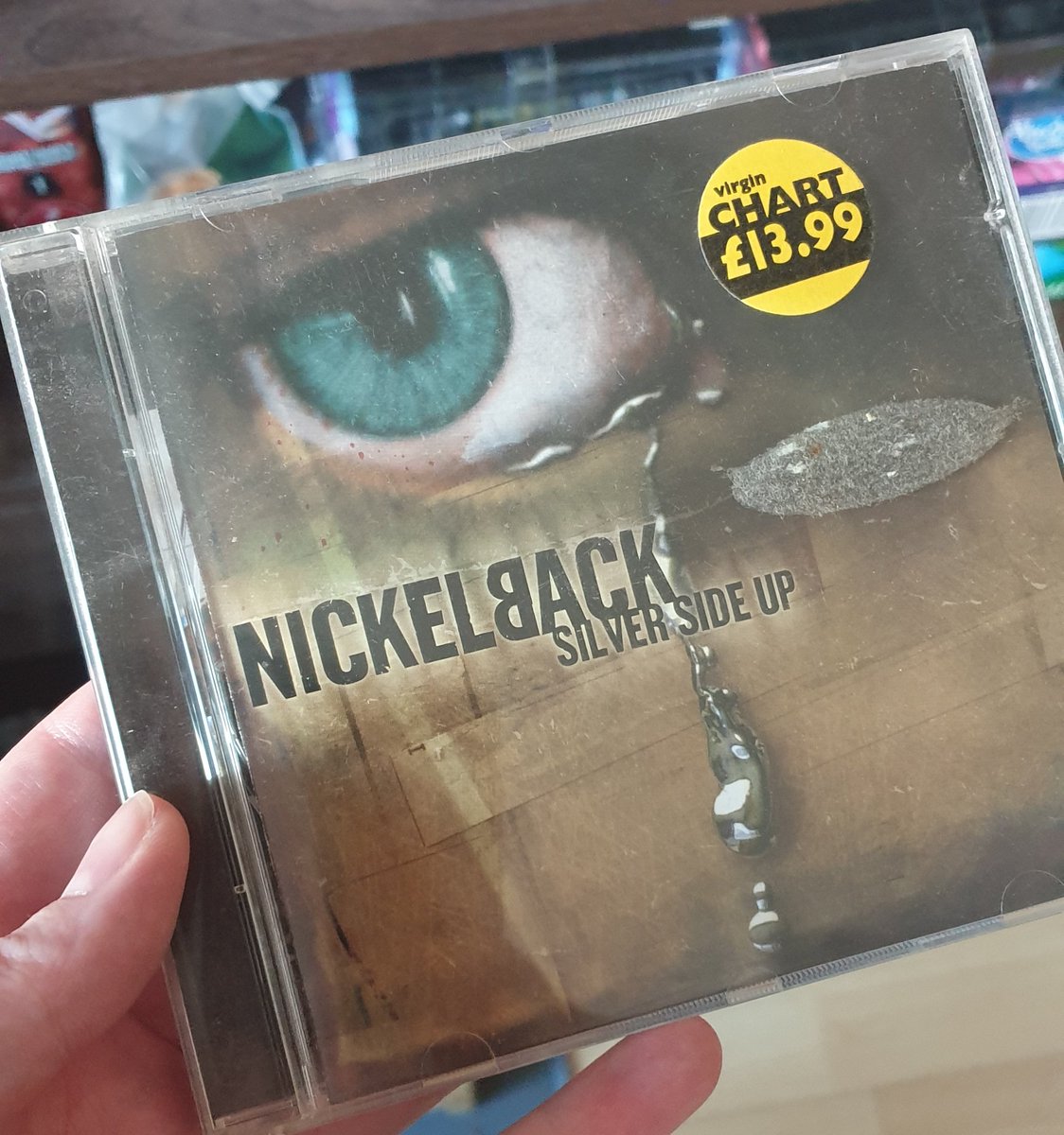 AskSenseiPlater's tweet photo. So just found out I can bring my own CD to listen to when I get my MRI done, I dont have many CDs but I do have this banger...#nickleback #MRI #Cancer #silversideup #howyouremindme https://t.co/GjPpnBffXw