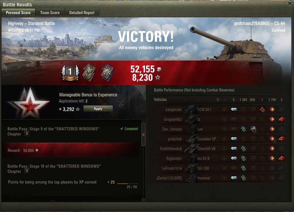 AL64096005's tweet photo. @worldoftanks Barely made it :-)
IGN: profchaos2
XP:1097 https://t.co/biV2uq3WCE