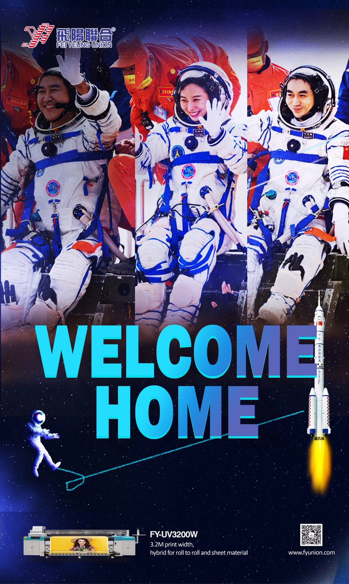 Fyunionprinters's tweet photo. The three Shenzhou-13 astronauts have completed their six-month space mission and returned to Earth safely on Saturday https://t.co/0bsmWfBwoV