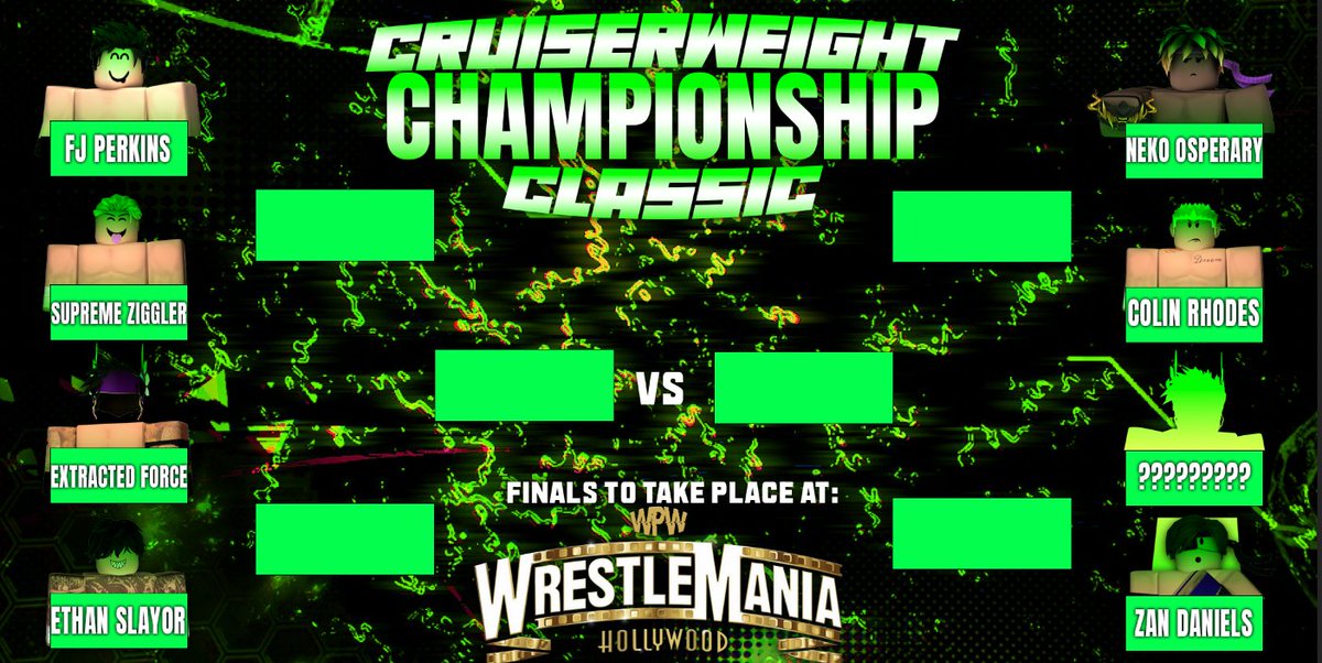 WPWMedia's tweet photo. TOMORROW!
The START of the CRUISERWEIGHT CHAMPIONSHIP CLASSIC including @ChrisTakesAPiss, @TruSZIV, @NekoSethjr, #ExtractedForce, #EthanSlayor, #ColinRhodes, #ZanDaniels &' a MYSTERY OPPENENT..
#WPWWarzone https://t.co/uz5zyGFCU4