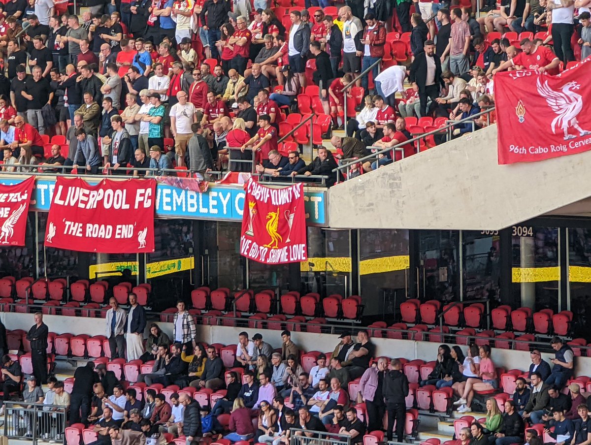 KopCraftsman's tweet photo. Literally crying here. Seeing so many of my #laboursoflove with the #Reds at Wembley means more than I could possibly have imagined. https://t.co/1bpy27Ibcc