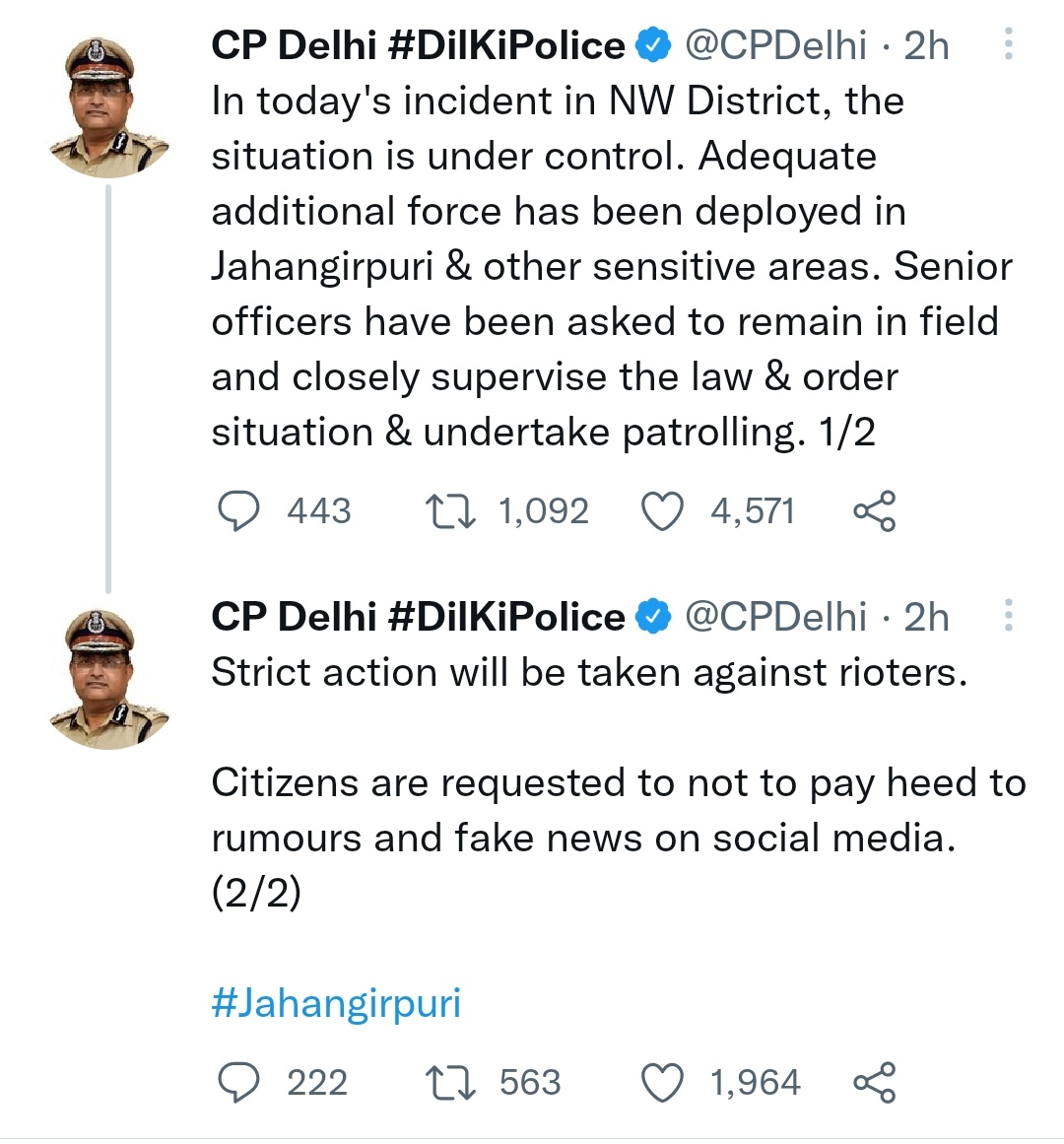 AngrySaffron's tweet photo. . @CPDelhi सब कार्रवाई "will be taken" और "की जाएगी" Future tense में ही होगी! अकस्मात क्या करे हिन्दू? अपना गला सामने रख दे कटने को? 

आप लोग आत्मरक्षा को क्यूँ प्रोत्साहित नहीं कर रहे? ये हमारे भविष्य और जीवन से जुड़ा हुआ है! क्या हमारे भूत और भविश्य में बस कटना ही लिखा है? https://t.co/cQps3wTwD7