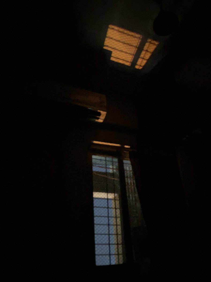 #Lighttrespass occurs when spill light is thrown where it is not wanted. This is the window of my house and the unwanted spill of light from outside is trespassing into the house.