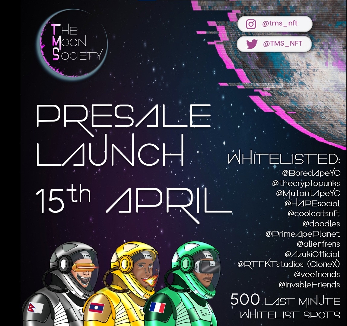 paladin_penguin's tweet photo. 🚨The Moon Society x @paladin_penguin  Giveaway🚨

🎉20 WL spots - Ends in 24hrs ⏰ 

To enter:
✅ Follow @tms_nft &amp; @paladin_penguin 
✅ RT, like 
✅ Tag 3 frens 
✅ join discord in bio @tms_nft &amp; @paladin_penguin https://t.co/RBQv3ViJq3