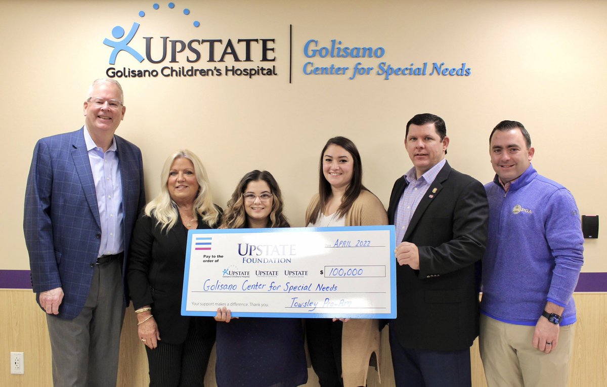 With the support of the Towsley 
Pro-Am committee and participants, IBEW Local 43 and NECA are proud  to contribute to the Upstate Hospital foundation. We are honored to be able to deliver a check to the Golisano Center for Special Needs.
Helping those in need in our community!