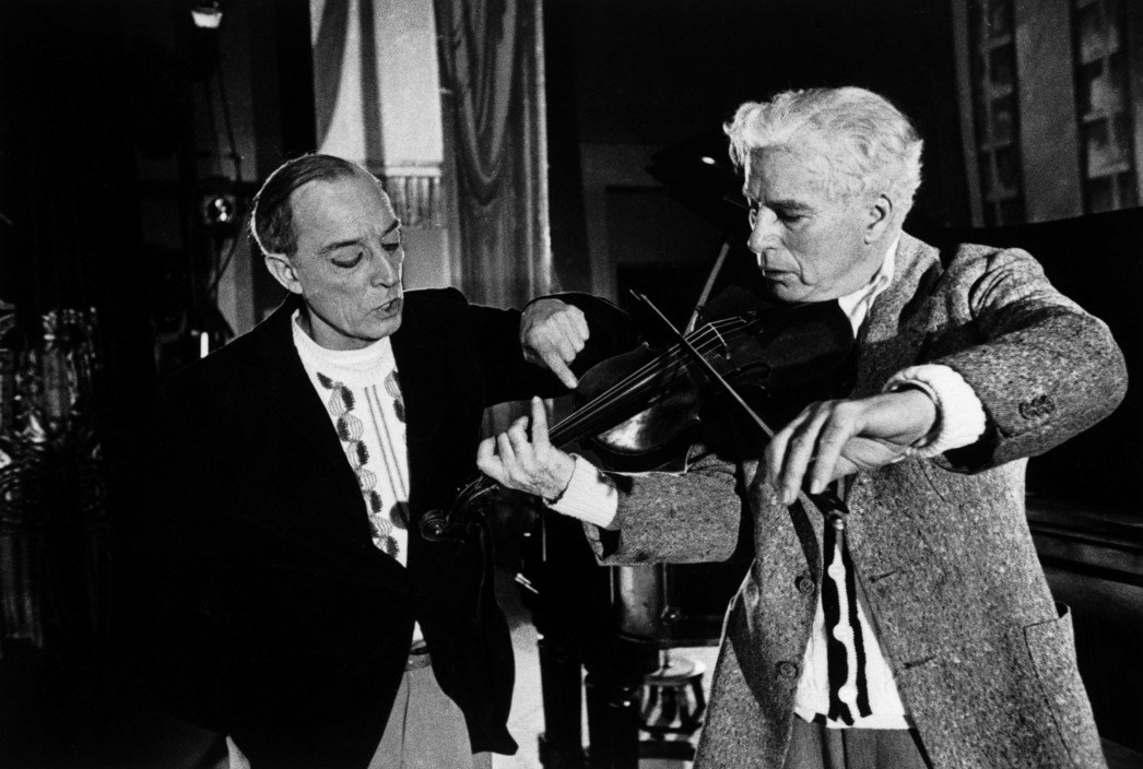 Buster Keaton & Charlie Chaplin on the set of Limelight 📷 W. Eugene Smith, 1952