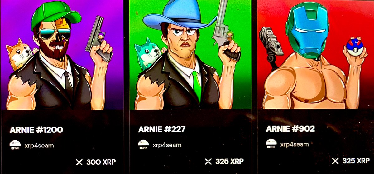 XXXRP10's tweet photo. 🚨NFT SALE🚨 Arnies &amp; Xzilla at a very low price.                                       Join now to earn passive income via the $ATMT token with monthly airdrops for holders. @arnillastudios @ArniesNft @XZillasXRPL @SuperEagleCoin @XRPLPUNKS @xAliensNFT @realSologenic @JoelKatz https://t.co/KXWpNy7LJP