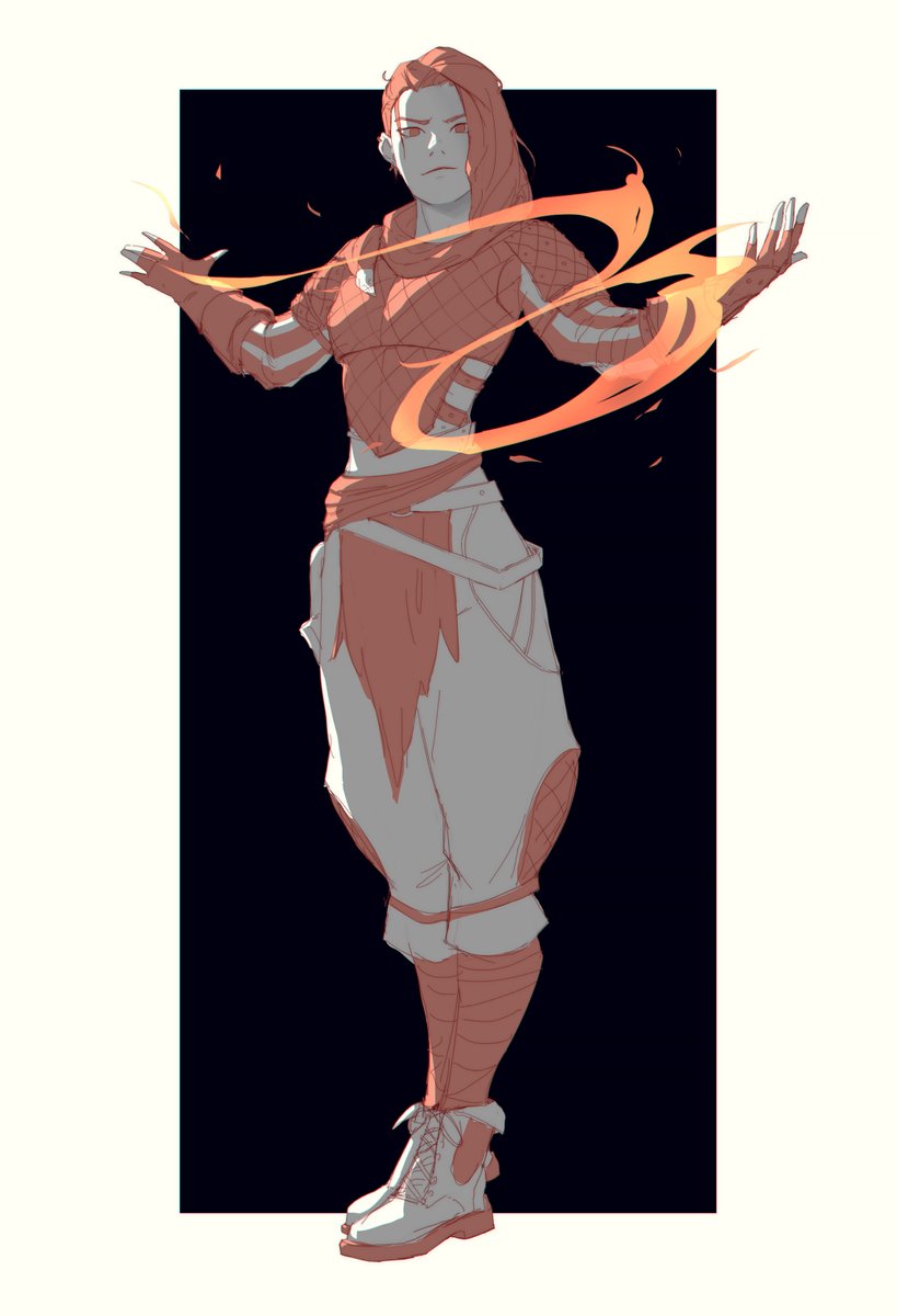 Seraphandreyl's tweet image. Erryna Lockhart
Quick study of SUPJA’s work. youtube.com/watch?v=Fe1JGs…
#pyromancer #fire #study #artist #fantasy #boots #adventurer #sketch #orange #lineart #drawing #스케치