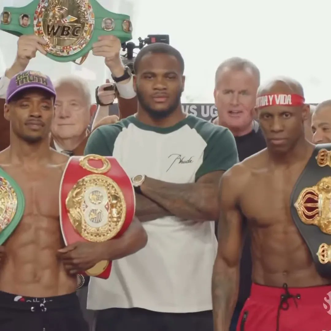 lucha_box's tweet photo. ¡Spence y Ugas listos para la guerra! 🔥
@ErrolSpenceJr : 146.3 lbs 🏆
@YordenisUgas : 146.8 lbs 🏆
Títulos CMB, AMB y FIB peso welter

🕛: Hoy 08:00 PM 🇲🇽
📺: @ESPNKnockOut

#SpenceUgas #Unificacion #Spence #Ugas #boxing #boxeo https://t.co/QkYadlumj4
