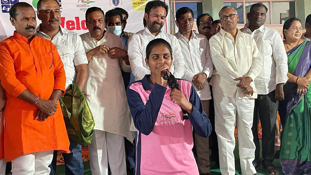 kishanreddybjp's tweet photo. Attended the Prize Distribution Ceremony of the Cultural &amp; Sports Program organised by the ‘Development Association  Of The Blind, Telangana’ for our Differently Abled Students, at HMWSSB Grounds, Amberpet, #Secunderabad. https://t.co/mGyvyNApNt