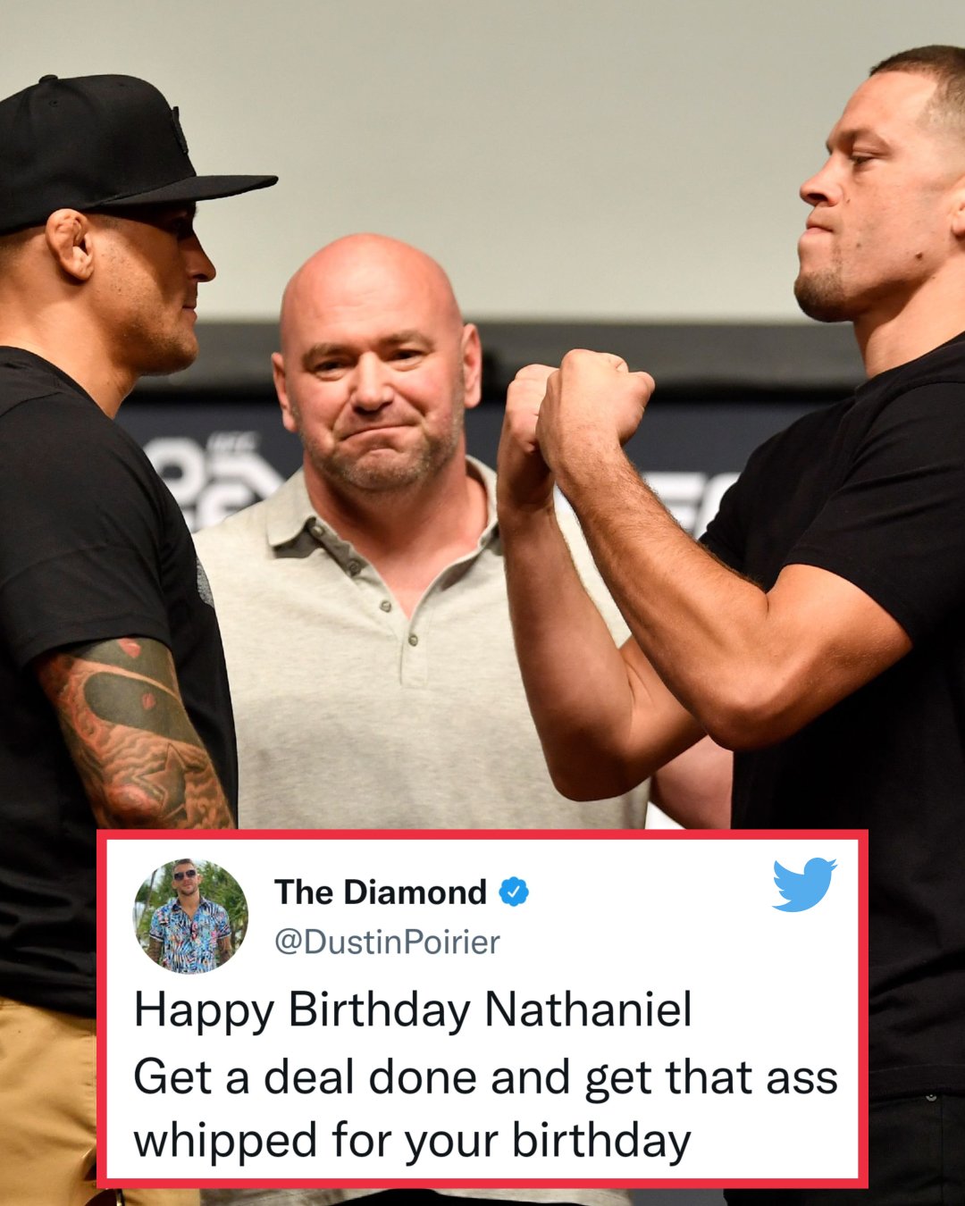 The Diamond sends Nate Diaz a Happy Birthday message (via 