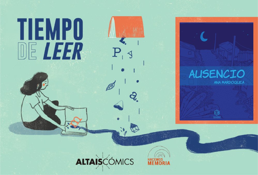 "Ausencio", escrito y dibujado por <a href="/AnaMardoquea/">Mardoquea</a>,  cuenta la historia de Ausencio, un campesino desaparecido, y de las difíciles experiencias que viven su esposa e hija al tratar de encontrarlo. 

Reseña de <a href="/canelaflorez/">Lina Flórez</a>: bit.ly/3KRSzpN