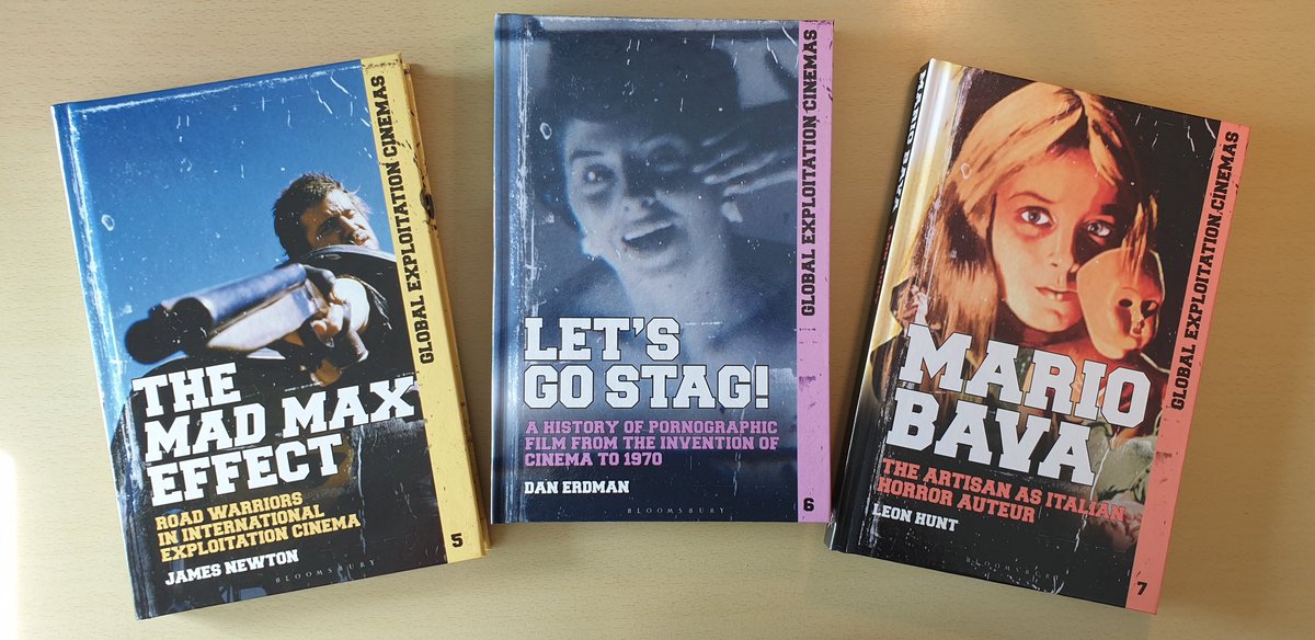 Here are the 3 volumes we've added to the series in the past year. World-class scholarship from <a href="/JamesEdNewton/">James Newton</a>, <a href="/communistradio/">Dan Erdman</a> &amp; @darklonelywater. More to come, as our authors continue to enrich understanding of exploitation film history! <a href="/BloomsburyMedia/">Bloomsbury Film & Media</a>
