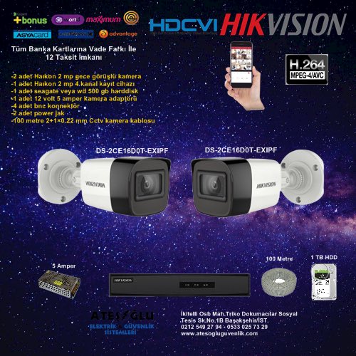 Haıkon 2 Kameralı 2 Mp Bullet Set #haikon #hikvision #hikvision_cctv #hikvisioncamera #hikvisioncctv #istanbul #istanbul🇹🇷 #ateşoğlu #başakşehir #basaksehir #ikitelli #i̇kitelli #ikitellisanayi #ikitelliorganizesanayi #ikitelliosb #bahçeşehir #bahçeşehirgölet #halkali