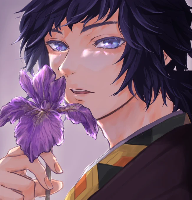 義勇さんとあやめの花 