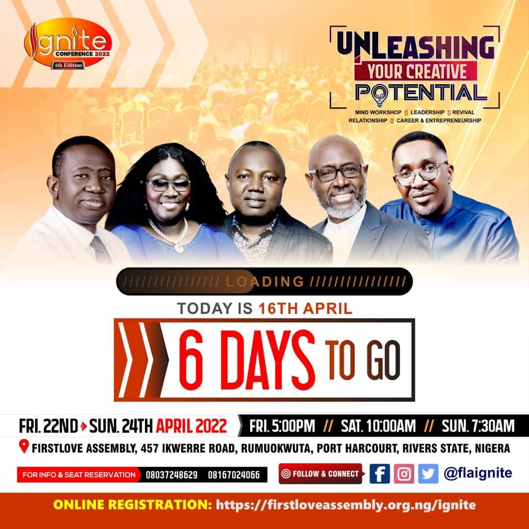 FlaIgnite's tweet photo. Let the countdown begin! 
Que comience la cuenta regresiva

6 days to IGNITE CONFERENCE 2022
Don’t miss the timely wisdom, inspiration and encouragement these leaders have in store for you
#flaignite2022 
#IgniteConference2022 
#UnleashingYourCreativePotential 
#firstloveassembly https://t.co/ScSwak1vDB