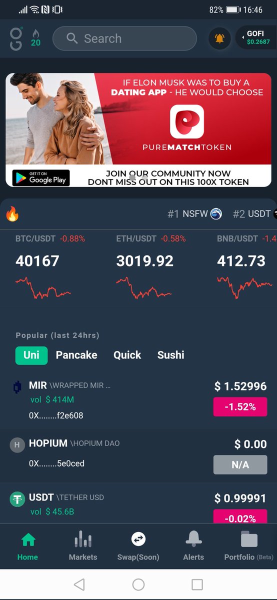 PureMatchme's tweet image. Our advert is live on the Goswap app