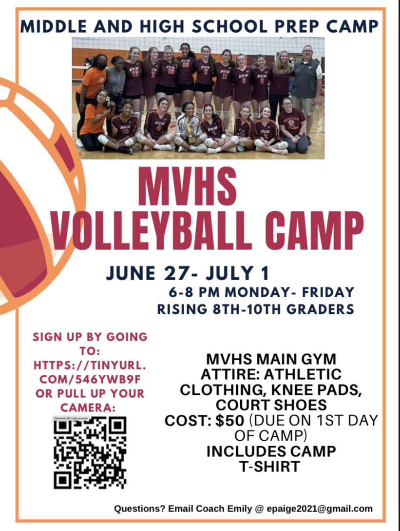 MVWildcatVball's tweet photo. Camp is coming!! Sign up!! https://t.co/rUY8gPFv74