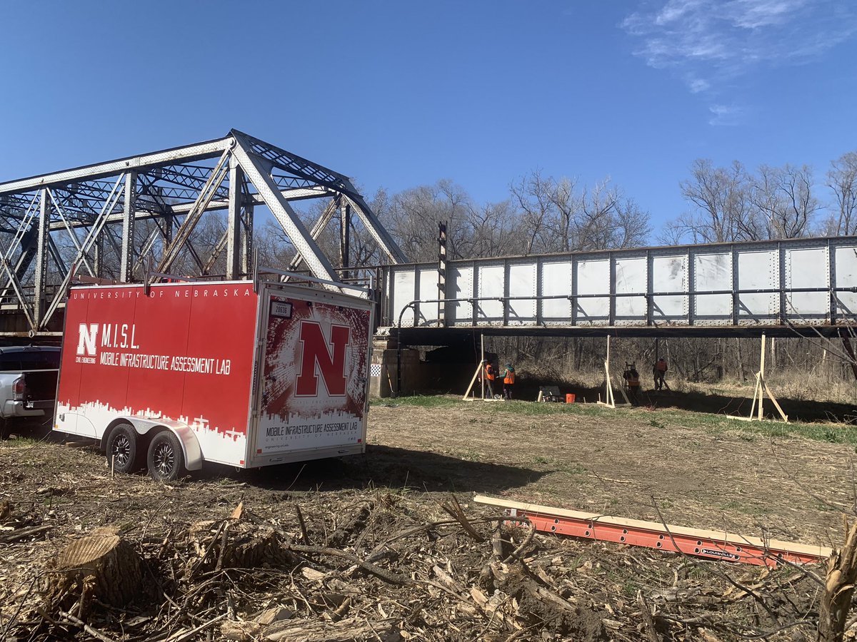 dlinzell's tweet photo. Great having @NebEngineering @UNLincoln research group back in field last week riding the weather rollercoaster &amp; collecting data to advance AI &amp; IOT bridge monitoring &amp; management efforts for @NSF @unocist SMARTI project https://t.co/Wd6VZ5ykOW. Amazing PhDs &amp; Post-docs! https://t.co/fLjyvzMBFJ