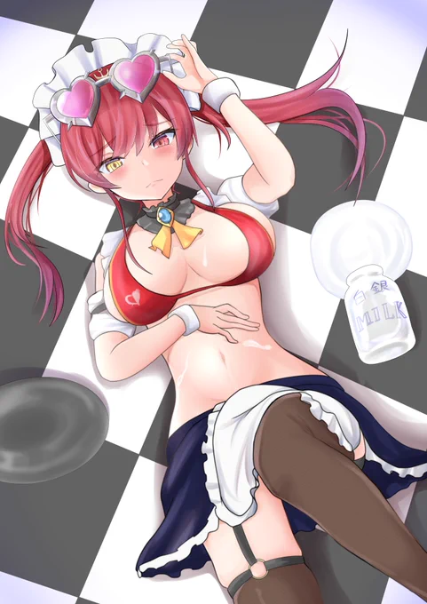 #マリンのお宝 
#ホロライブサマーに願いを
マリン船長の水着メイド姿を見てみたい

「ご、ご主人様…?」 