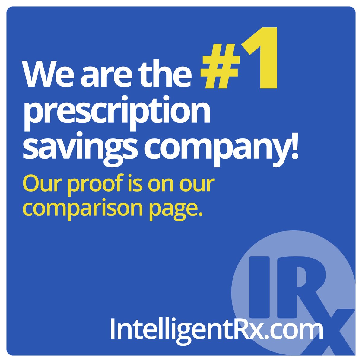 Did you know that IntelligentRx is the #1 prescription savings company? We actually have proof. Check out our comparison page with another discount company here: ed.gr/dzjh7

#prescriptions #pharmacy #medication #affordablemeds #genericdrugs