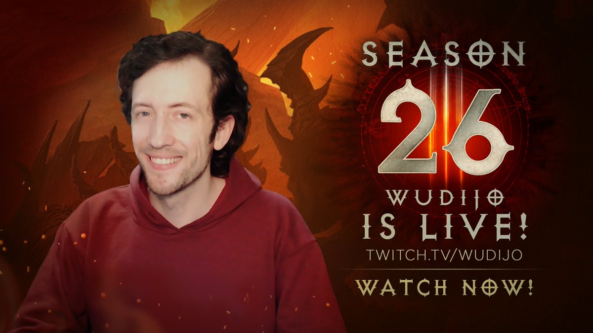 Image shows Wudijo next to text that states the following:

Season 26 is Live at https://blizz.ly/3uVoDnr. Watch Now.