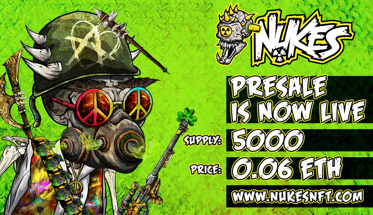 ☢️PRESALE MINT IS LIVE☢️

You can mint from the official minting page: nukesnft.com/mint
