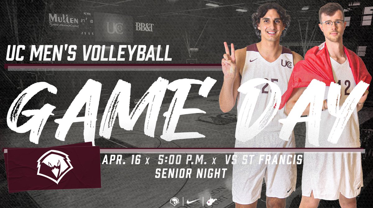 Golden Eagles (@ucwv_athletics) on Twitter photo Itโs Senior Night for <a href="/ucwv_mvball/">UC Men's Volleyball</a> โค๏ธ
๐ St. Francis
๐Wehrle Arena
โ๏ธ 5 p.m
๐ bit.ly/3M2lNm2
๐บ bit.ly/3KiJeHl
#WingsUp Itโs Senior Night for <a href="/ucwv_mvball/">UC Men's Volleyball</a> โค๏ธ
๐ St. Francis
๐Wehrle Arena
โ๏ธ 5 p.m
๐ bit.ly/3M2lNm2
๐บ bit.ly/3KiJeHl
#WingsUp
