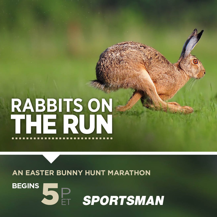 SPORTSMANchnl's tweet photo. Get the dogs ready for our "Rabbits on the Run" My Saturday Marathon, TODAY at 5 PM ET. Make sure to join us for our Easter Bunny Hunt Marathon, the chase will be on!
#IAMSPORTSMAN #HappyEaster #easterbunny #rabbit #rabbithunt #rabbithunting https://t.co/s2R65VL3o9