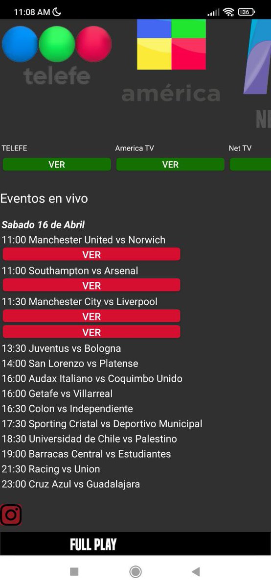 FullplayD's tweet image. agenda deportiva 16/04/2022