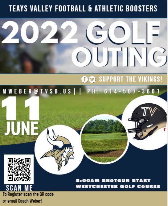 CoachWeb_'s tweet photo. The Golf Outing Date is announced! We had 25 teams last year, we hope to fill all 32 this year! #supportTV https://t.co/HWwMtmwVOU