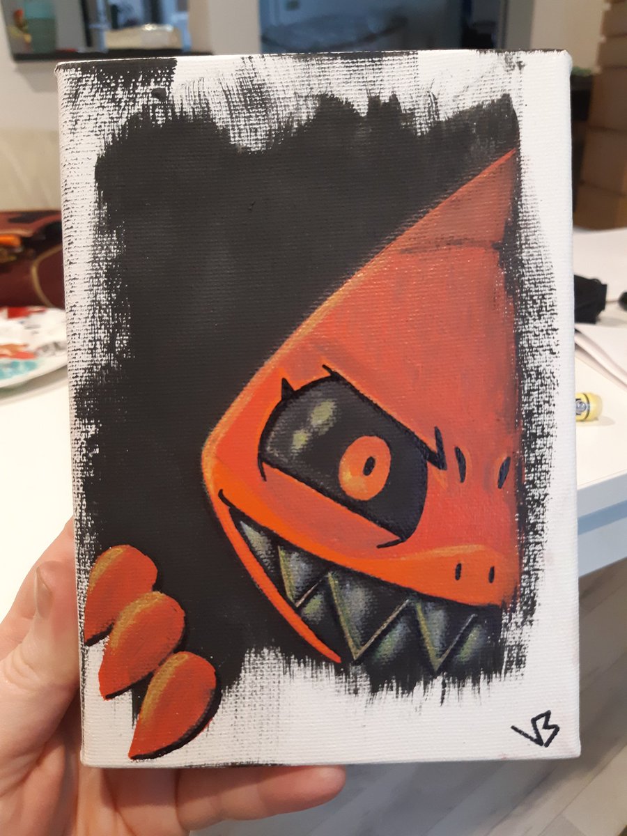 Not as cute as @Zebirdbrain 's, but here's the accrylic painting I did for Arts n Crafts day 😎