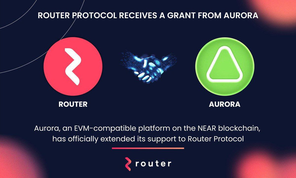 vijaycrypto27's tweet photo. π₯Great newsπ₯
@routerprotocol receives a Grant from @auroraisnear π€π₯
Aurora, an EVM-compatible on the NEAR Blockchain has officially extended its support to #RouterProtocol πͺ
@NEARProtocol
$ROUTE
#CrossChain #CryptoNews #DeFi #RouterArmy https://t.co/9WXGq3FLcP