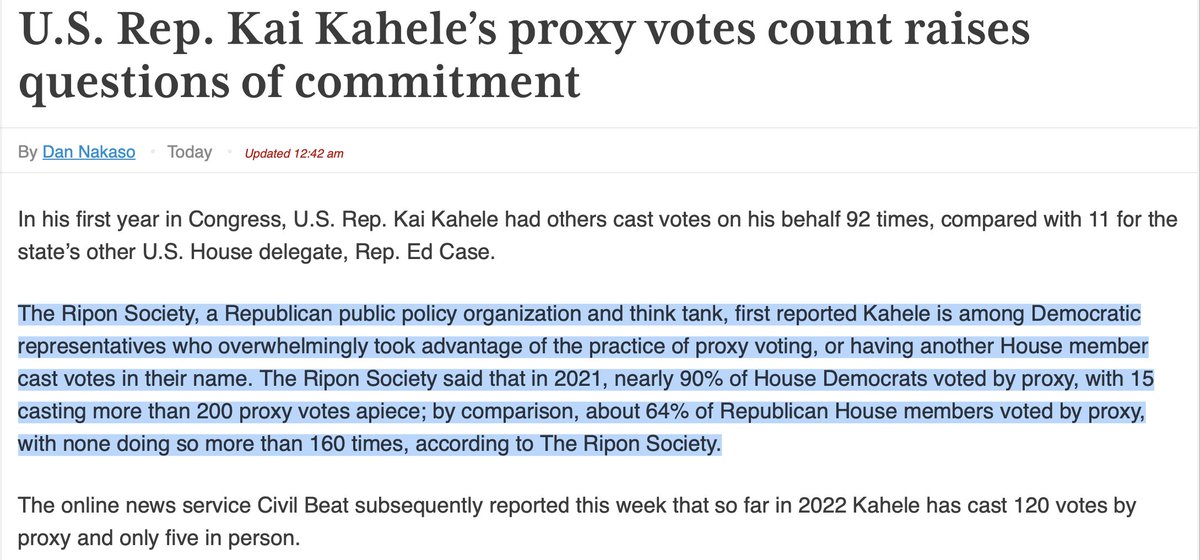 This is really poor form by the <a href="/StarAdvertiser/">Star-Advertiser</a> and <a href="/dannakaso/">Dan Nakaso</a> to go out of their way to avoid crediting a competitor. The report they cite is focused on 2021 and doesn't even mention Kahele, yet I doubt we'll see a correction.