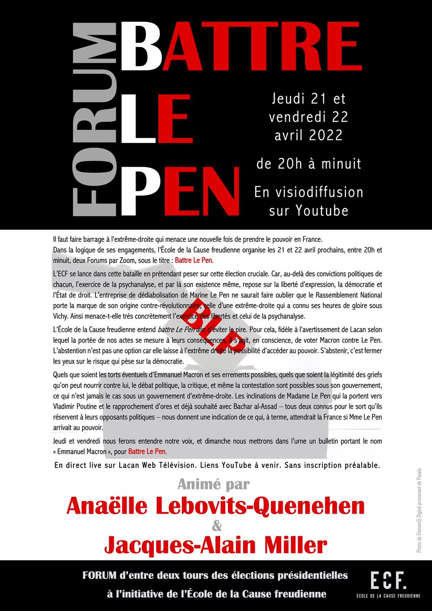 🔥FORUM Battre Le Pen - Jeudi 21 et vendredi 22 avril de 20h à minuit en direct sur LwT
#battrelepen #StopLePen