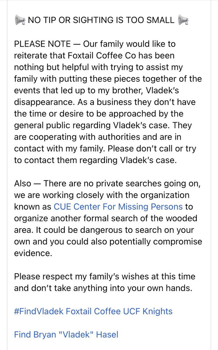 FocusN13's tweet image. 📢 My brother, Vladek, missing from Orlando, FL since Nov 2021 📢

Thank you Anne @MTMtruecrimepod for sharing my brother’s story 💔
@NightOwl_DOI 
@OrangeCoSheriff 
@CarlosGSmith 
@LindaStewartFL 
@RepStephMurphy 
@marcorubio @SenRickScott
@Nerdy_Addict 

open.spotify.com/episode/2Z72is…