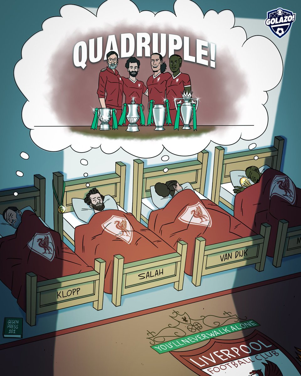 SiaranBolaLive's tweet photo. Liverpool Dream: Quadruple still alive! 

League Cup ✅ 🏆
FA Cup ⏳
Champions League ⏳
Premier League ⏳ https://t.co/WQ0J1LCnXY