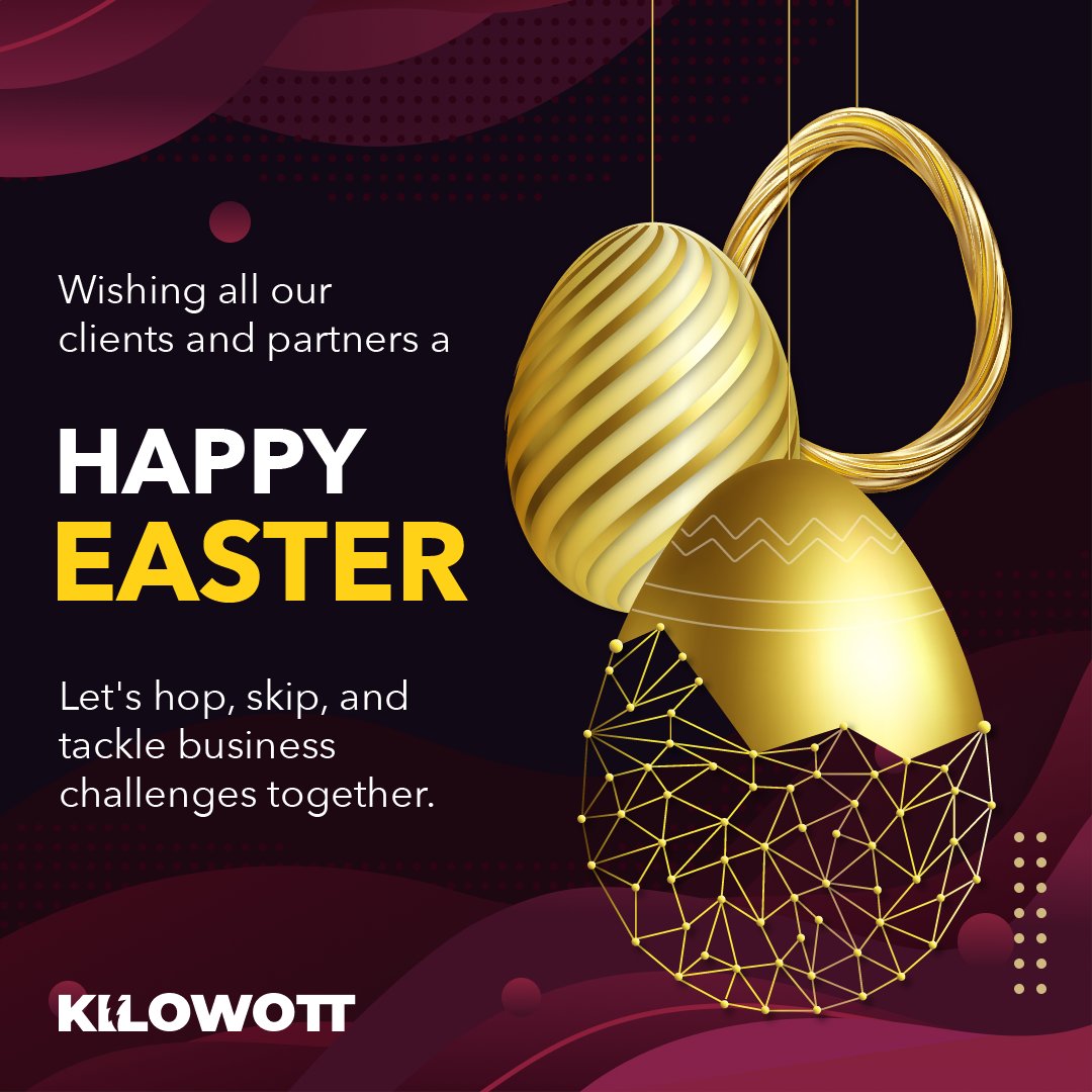 We at Kilowott wish our clients and partners a Happy Easter, filled of warm thoughts, and well spent time with their loved ones.
#Kilowott #HappyEaster #HappyHolidays 
#BusinessExperience #ResilientSupplyChain #TacklingDisruption #StreamliningProcesses #PersonalizingOmnichannel