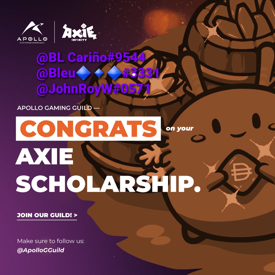 ApolloGGuild's tweet image. Welcome aboard Crew!
Congratulations  on winning  AGG's scholarship  giveaway!